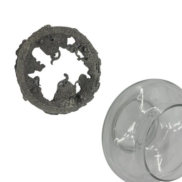 Rawcliffe 1994 Pewter Lid Clear Jar Potpourri Trinkets Display 0196 5" x 3" - Picture 4 of 8